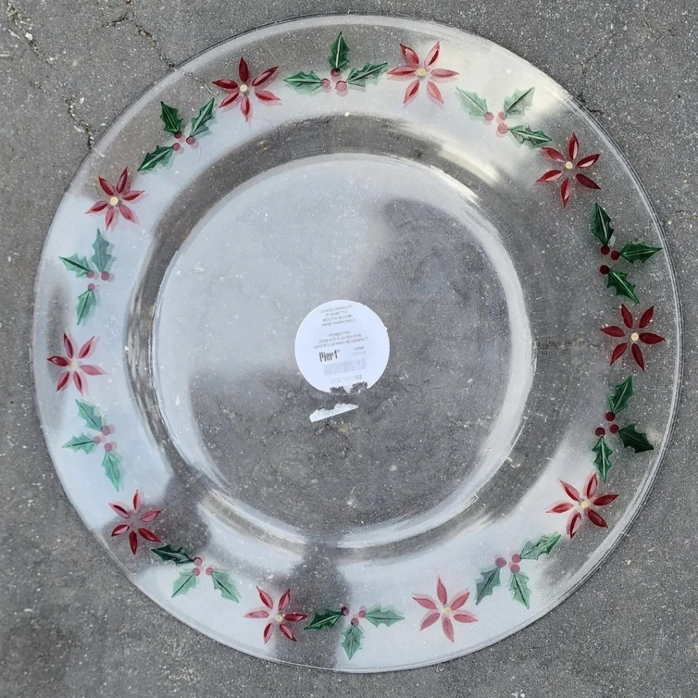 NEW!! Pier 1 Glass Poinsettia 13